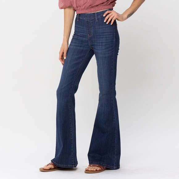 New! judy blue high waist pull on flare jeggings JB88276REG DK JB88276PL DK - Picture 4 of 12